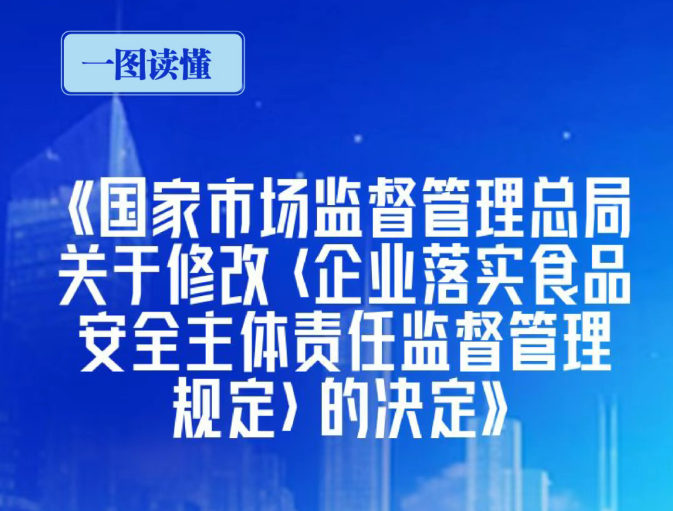 《食品生产经营企业落实食品安全主体责任监督管理规定》发布(附一图读懂)(转载自安徽省食品行业协会)